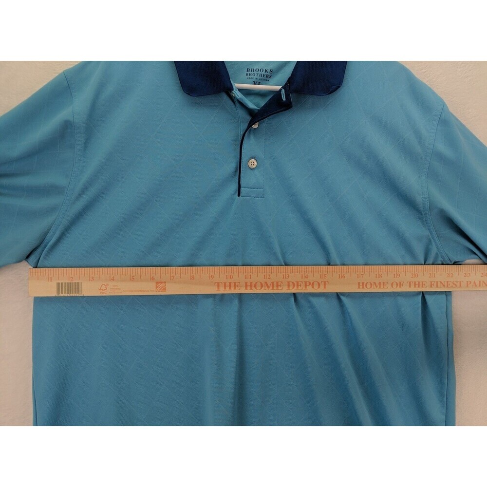 Brooks Brothers Two Tone Blue Performance Polo Mens XL Short Sleeve Breathable - Picture 5 of 12